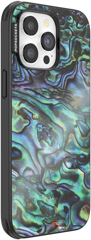 imagePopSockets iPhone 15 Pro Case Compatible with MagSafe Phone Case for iPhone 15 Pro Wireless Charging Compatible Case Only Cute PopSockets GinghamAlbalone