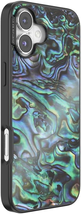 imagePopSockets iPhone 15 Pro Case Compatible with MagSafe Phone Case for iPhone 15 Pro Wireless Charging Compatible Case Only Cute PopSockets GinghamAlbalone