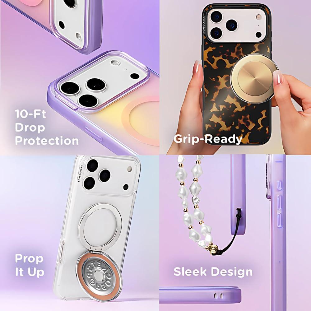 imagePopSockets iPhone 15 Pro Case Compatible with MagSafe Phone Case for iPhone 15 Pro Wireless Charging Compatible Case Only Cute PopSockets GinghamGingham