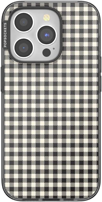 imagePopSockets iPhone 15 Pro Case Compatible with MagSafe Phone Case for iPhone 15 Pro Wireless Charging Compatible Case Only Cute PopSockets GinghamGingham