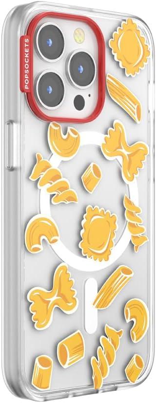 imagePopSockets iPhone 15 Pro Case Compatible with MagSafe Phone Case for iPhone 15 Pro Wireless Charging Compatible Case Only Cute PopSockets GinghamPasta Pasta
