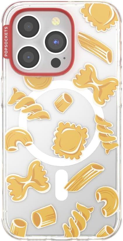 imagePopSockets iPhone 15 Pro Case Compatible with MagSafe Phone Case for iPhone 15 Pro Wireless Charging Compatible Case Only Cute PopSockets GinghamPasta Pasta