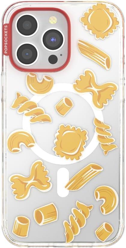 imagePopSockets iPhone 15 Pro Case Compatible with MagSafe Phone Case for iPhone 15 Pro Wireless Charging Compatible Case Only Cute PopSockets GinghamPasta Pasta