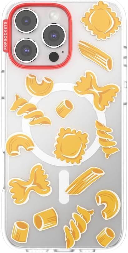 imagePopSockets iPhone 15 Pro Case Compatible with MagSafe Phone Case for iPhone 15 Pro Wireless Charging Compatible Case Only Cute PopSockets GinghamPasta Pasta