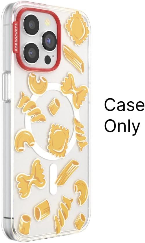 imagePopSockets iPhone 15 Pro Case Compatible with MagSafe Phone Case for iPhone 15 Pro Wireless Charging Compatible Case Only Cute PopSockets GinghamPasta Pasta