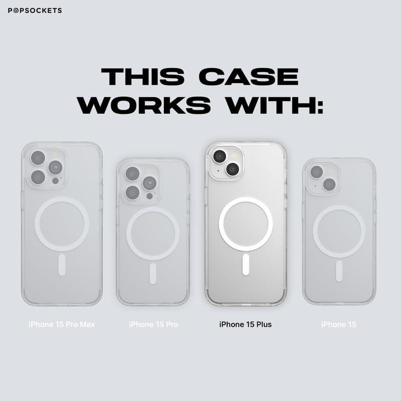 imagePopSockets iPhone 15 Pro Case Compatible with MagSafe Phone Case for iPhone 15 Pro Wireless Charging Compatible Case Only Cute PopSockets GinghamPasta Pasta