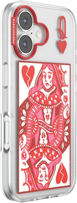 imagePopSockets iPhone 15 Pro Case Compatible with MagSafe Phone Case for iPhone 15 Pro Wireless Charging Compatible Case Only Cute PopSockets Heart QueenHeart Queen