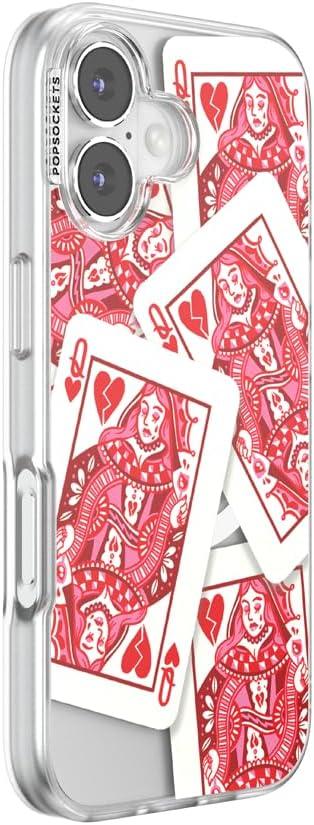 imagePopSockets iPhone 15 Pro Case Compatible with MagSafe Phone Case for iPhone 15 Pro Wireless Charging Compatible Case Only Cute PopSockets Heart QueenQueen of Hearts