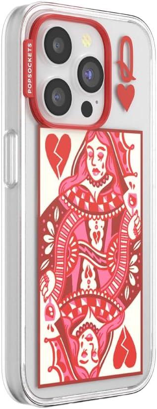 imagePopSockets iPhone 15 Pro Case Compatible with MagSafe Phone Case for iPhone 15 Pro Wireless Charging Compatible Case Only Cute PopSockets Heart QueenHeart Queen