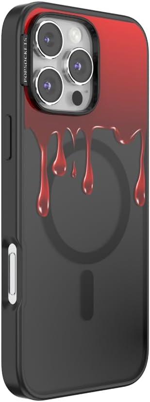 imagePopSockets iPhone 15 Pro Case Compatiblewith MagSafe Phone Case for iPhone 15 Pro Wireless Charging Compatible Case Only Halloween PopSocket ONegativeONegative