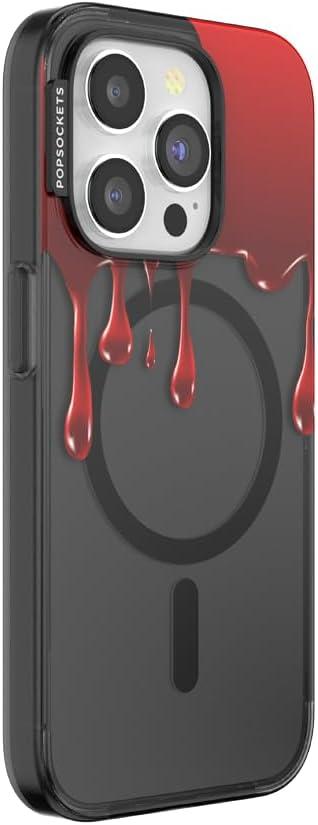 imagePopSockets iPhone 15 Pro Case Compatiblewith MagSafe Phone Case for iPhone 15 Pro Wireless Charging Compatible Case Only Halloween PopSocket ONegativeONegative