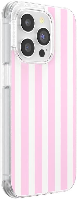 imagePopSockets iPhone 16 Plus Case Compatible with MagSafe Phone Case for iPhone 16 Plus Wireless Charging Compatible Case Only Desert MosaicClub Stripe Pink