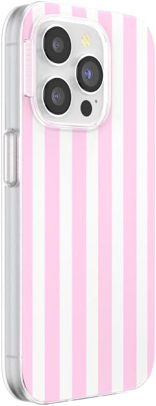 imagePopSockets iPhone 16 Plus Case Compatible with MagSafe Phone Case for iPhone 16 Plus Wireless Charging Compatible Case Only Desert MosaicClub Stripe Pink