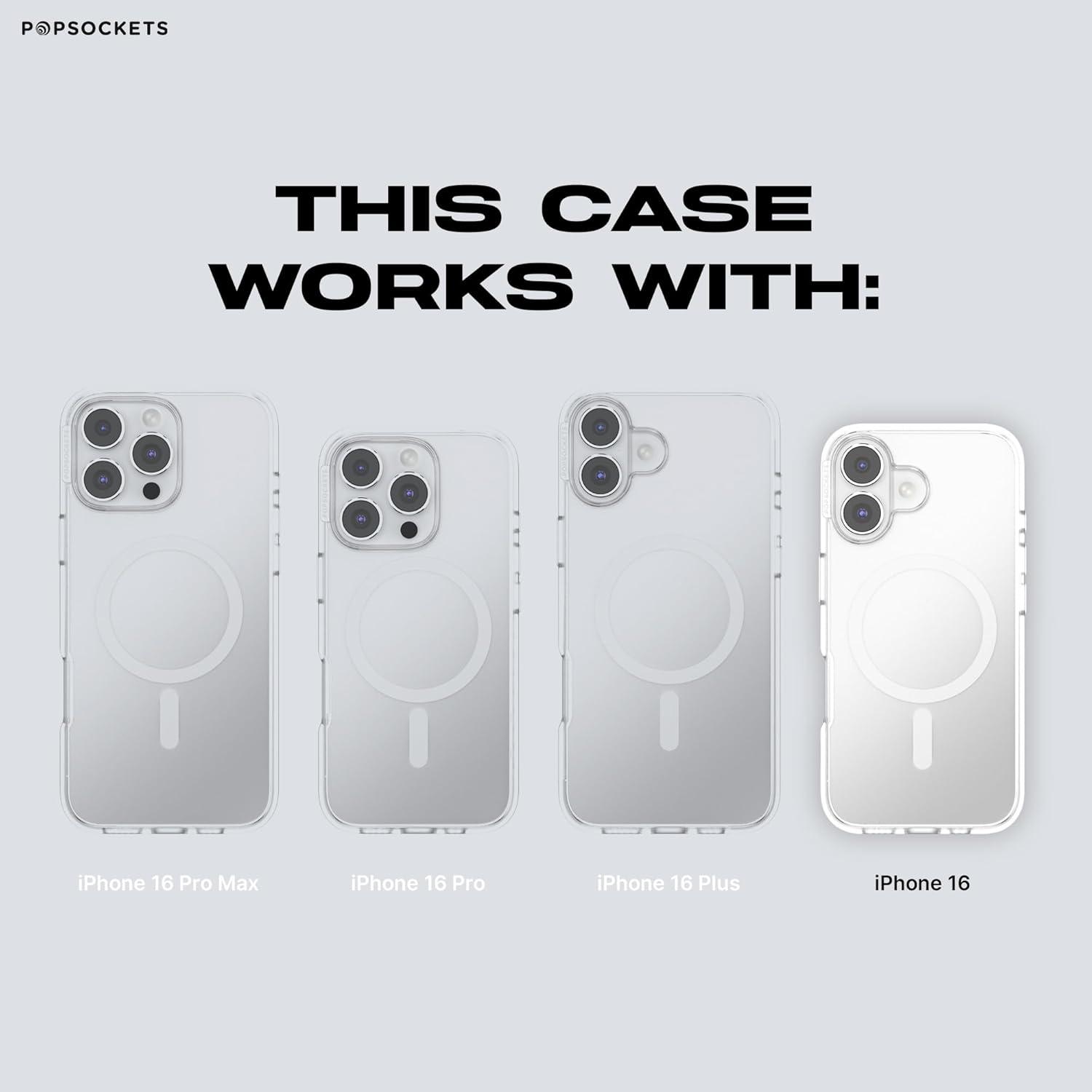 imagePopSockets iPhone 16 Plus Case Compatible with MagSafe Phone Case for iPhone 16 Plus Wireless Charging Compatible Case Only Desert MosaicClub Stripe Green