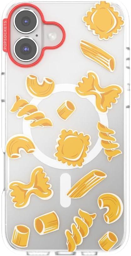 imagePopSockets iPhone 16 Plus Case Compatible with MagSafe Phone Case for iPhone 16 Plus Wireless Charging Compatible Case Only Desert MosaicPasta Pasta