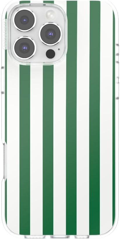 imagePopSockets iPhone 16 Pro Case Compatible with MagSafe Phone Case for iPhone 16 Pro Wireless Charging Compatible Case Only Buffalo CheckClub Stripe Green