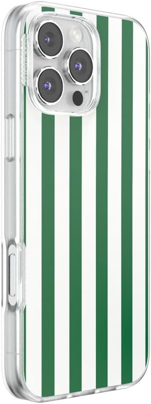 imagePopSockets iPhone 16 Pro Case Compatible with MagSafe Phone Case for iPhone 16 Pro Wireless Charging Compatible Case Only Buffalo CheckClub Stripe Green