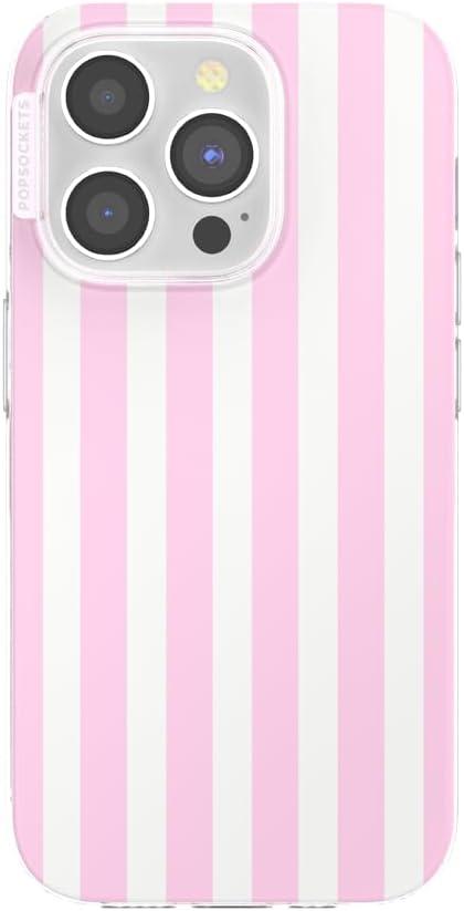 imagePopSockets iPhone 16 Pro Case Compatible with MagSafe Phone Case for iPhone 16 Pro Wireless Charging Compatible Case Only Buffalo CheckClub Stripe Pink