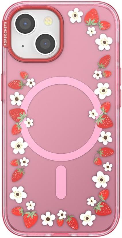 imagePopSockets iPhone 16 Pro Case Compatible with MagSafe Phone Case for iPhone 16 Pro Wireless Charging Compatible Case Only Buffalo CheckStrawberry Frame
