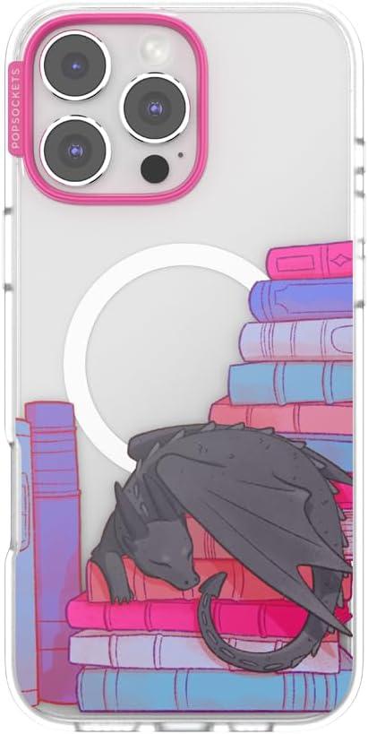 imagePopSockets iPhone 16 Pro Max Case Compatible with MagSafe Phone Case for iPhone 16 Pro Max Wireless Charging Compatible Case Only FireheartCurled Up With a Good Book