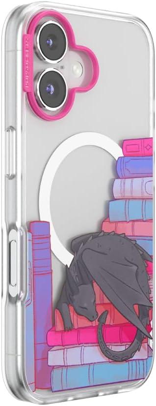 imagePopSockets iPhone 16 Pro Max Case Compatible with MagSafe Phone Case for iPhone 16 Pro Max Wireless Charging Compatible Case Only FireheartCurled Up With a Good Book