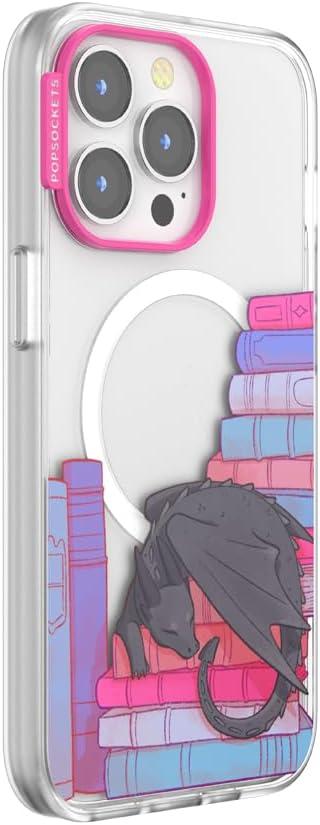 imagePopSockets iPhone 16 Pro Max Case Compatible with MagSafe Phone Case for iPhone 16 Pro Max Wireless Charging Compatible Case Only FireheartCurled Up With a Good Book