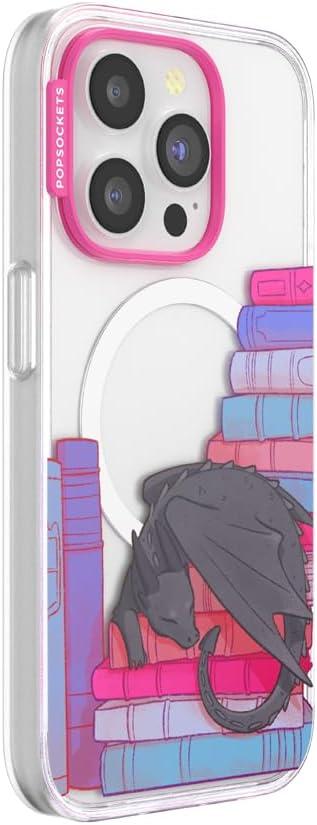 imagePopSockets iPhone 16 Pro Max Case Compatible with MagSafe Phone Case for iPhone 16 Pro Max Wireless Charging Compatible Case Only FireheartCurled Up With a Good Book