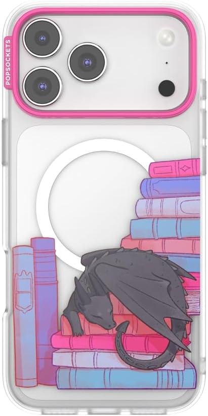 imagePopSockets iPhone 16 Pro Max Case Compatible with MagSafe Phone Case for iPhone 16 Pro Max Wireless Charging Compatible Case Only FireheartCurled Up With a Good Book