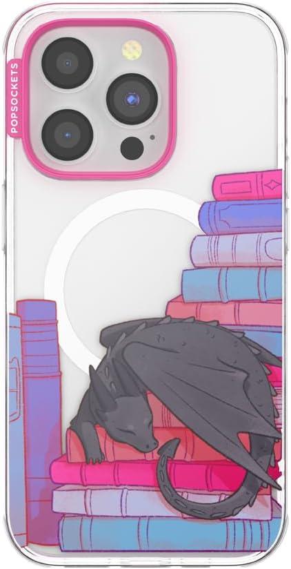 imagePopSockets iPhone 16 Pro Max Case Compatible with MagSafe Phone Case for iPhone 16 Pro Max Wireless Charging Compatible Case Only FireheartCurled Up With a Good Book