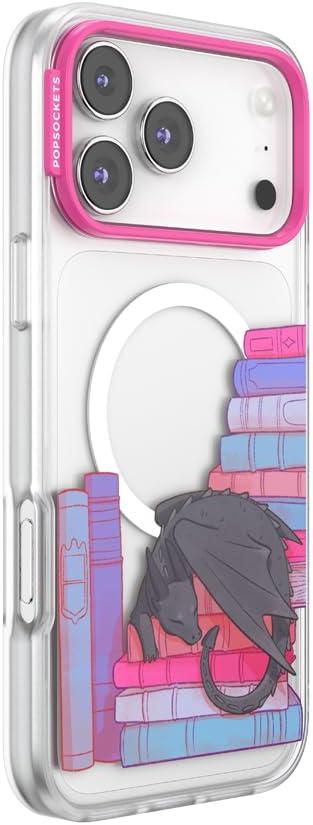 imagePopSockets iPhone 16 Pro Max Case Compatible with MagSafe Phone Case for iPhone 16 Pro Max Wireless Charging Compatible Case Only FireheartCurled Up With a Good Book