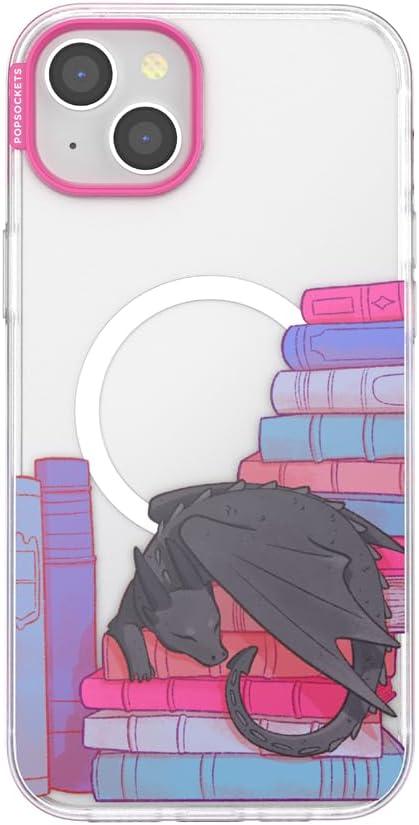 imagePopSockets iPhone 16 Pro Max Case Compatible with MagSafe Phone Case for iPhone 16 Pro Max Wireless Charging Compatible Case Only FireheartCurled Up With a Good Book