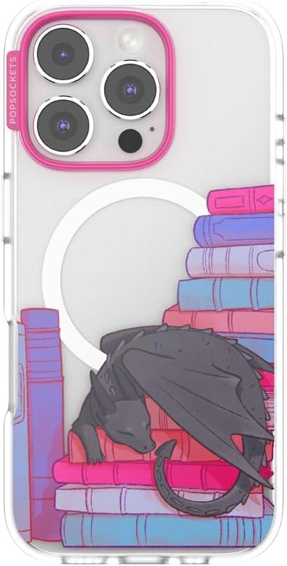 imagePopSockets iPhone 16 Pro Max Case Compatible with MagSafe Phone Case for iPhone 16 Pro Max Wireless Charging Compatible Case Only FireheartCurled Up With a Good Book