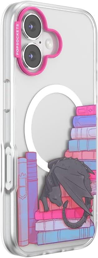 imagePopSockets iPhone 16 Pro Max Case Compatible with MagSafe Phone Case for iPhone 16 Pro Max Wireless Charging Compatible Case Only FireheartCurled Up With a Good Book