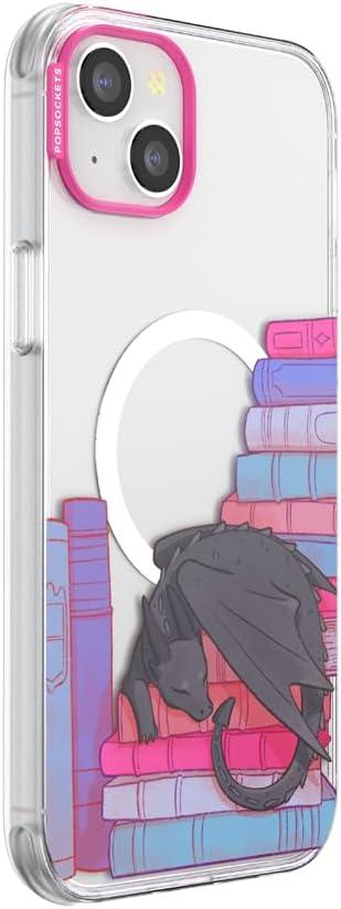 imagePopSockets iPhone 16 Pro Max Case Compatible with MagSafe Phone Case for iPhone 16 Pro Max Wireless Charging Compatible Case Only FireheartCurled Up With a Good Book