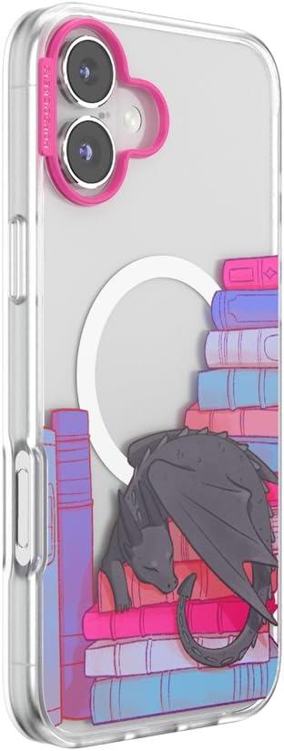 imagePopSockets iPhone 16 Pro Max Case Compatible with MagSafe Phone Case for iPhone 16 Pro Max Wireless Charging Compatible Case Only FireheartCurled Up With a Good Book