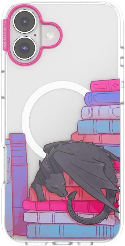 imagePopSockets iPhone 16 Pro Max Case Compatible with MagSafe Phone Case for iPhone 16 Pro Max Wireless Charging Compatible Case Only FireheartCurled Up With a Good Book