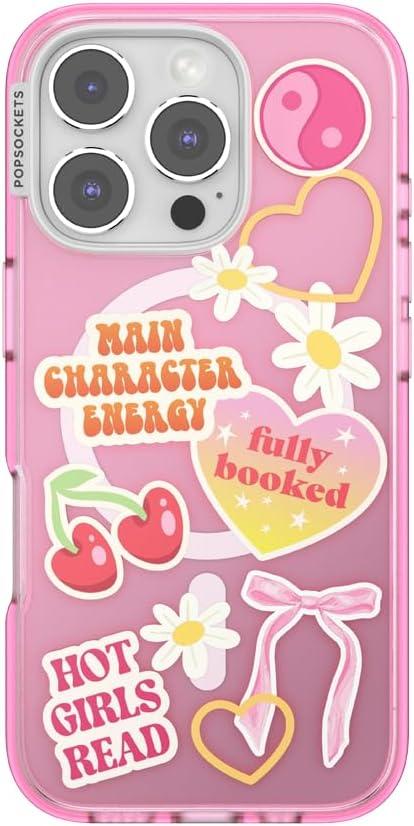 imagePopSockets iPhone 16 Pro Max Case Compatible with MagSafe Phone Case for iPhone 16 Pro Max Wireless Charging Compatible Case Only FireheartMain Character Energy