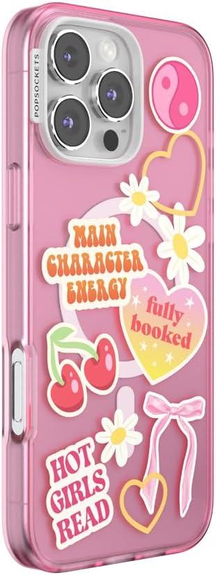 imagePopSockets iPhone 16 Pro Max Case Compatible with MagSafe Phone Case for iPhone 16 Pro Max Wireless Charging Compatible Case Only FireheartMain Character Energy