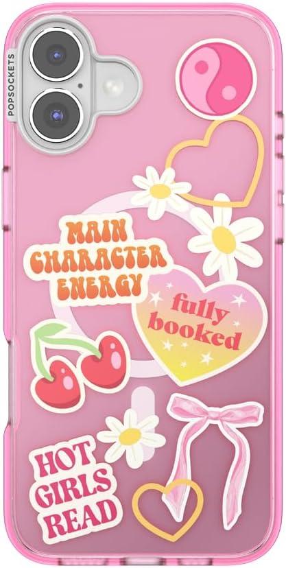 imagePopSockets iPhone 16 Pro Max Case Compatible with MagSafe Phone Case for iPhone 16 Pro Max Wireless Charging Compatible Case Only FireheartMain Character Energy