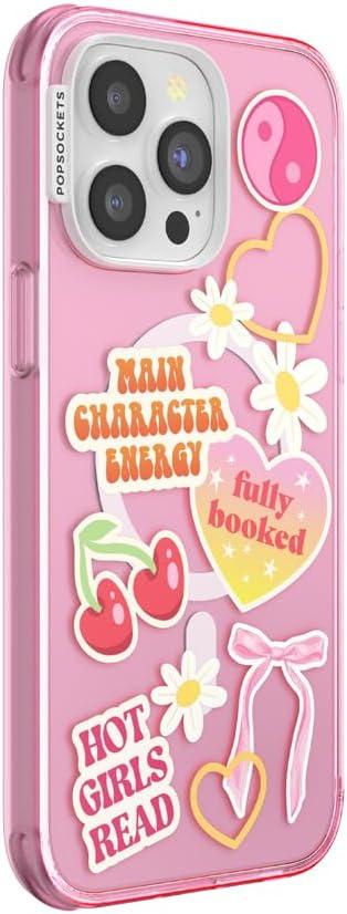 imagePopSockets iPhone 16 Pro Max Case Compatible with MagSafe Phone Case for iPhone 16 Pro Max Wireless Charging Compatible Case Only FireheartMain Character Energy