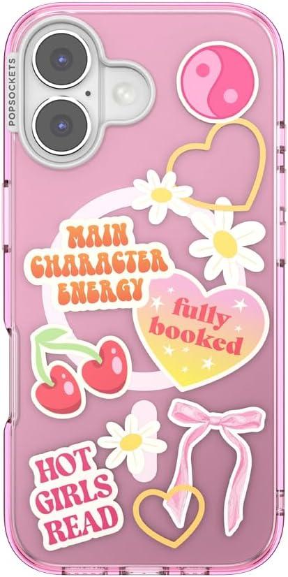 imagePopSockets iPhone 16 Pro Max Case Compatible with MagSafe Phone Case for iPhone 16 Pro Max Wireless Charging Compatible Case Only FireheartMain Character Energy