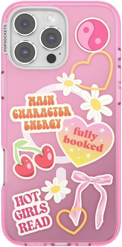 imagePopSockets iPhone 16 Pro Max Case Compatible with MagSafe Phone Case for iPhone 16 Pro Max Wireless Charging Compatible Case Only FireheartMain Character Energy