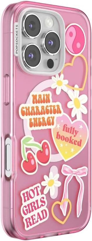 imagePopSockets iPhone 16 Pro Max Case Compatible with MagSafe Phone Case for iPhone 16 Pro Max Wireless Charging Compatible Case Only FireheartMain Character Energy