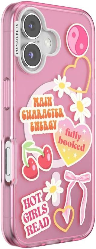 imagePopSockets iPhone 16 Pro Max Case Compatible with MagSafe Phone Case for iPhone 16 Pro Max Wireless Charging Compatible Case Only FireheartMain Character Energy