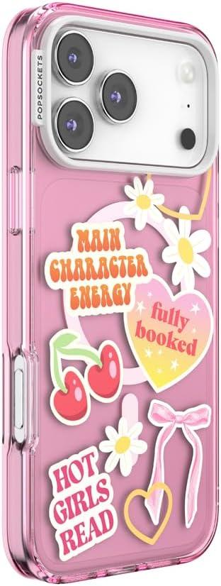 imagePopSockets iPhone 16 Pro Max Case Compatible with MagSafe Phone Case for iPhone 16 Pro Max Wireless Charging Compatible Case Only FireheartMain Character Energy