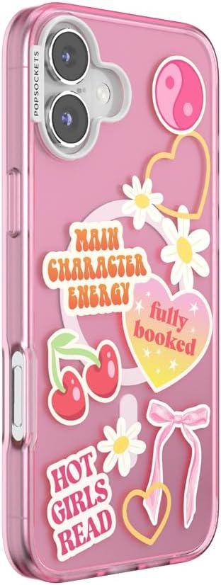 imagePopSockets iPhone 16 Pro Max Case Compatible with MagSafe Phone Case for iPhone 16 Pro Max Wireless Charging Compatible Case Only FireheartMain Character Energy