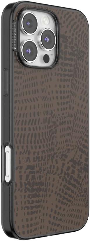 imagePopSockets iPhone 16 Pro Max Case Compatible with MagSafe Phone Case for iPhone 16 Pro Max Wireless Charging Compatible Case Only Horchata FossilCocoa Umber