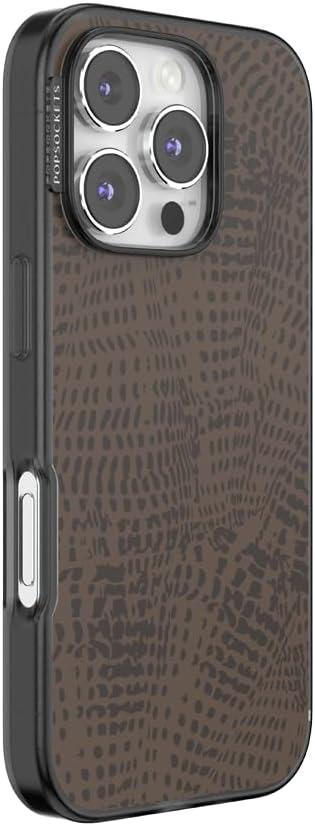 imagePopSockets iPhone 16 Pro Max Case Compatible with MagSafe Phone Case for iPhone 16 Pro Max Wireless Charging Compatible Case Only Horchata FossilCocoa Umber