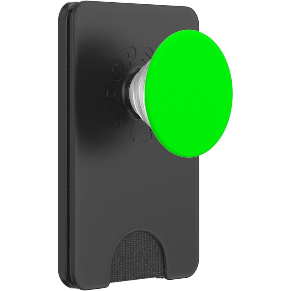 imagePopSockets Phone Grip with Expanding Kickstand Neon Green PopSockets Adhesive PopGripMagnetic PopWallet