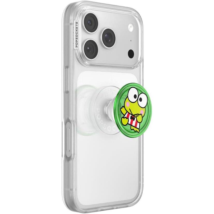 imagePopSockets Round Phone Grip Compatible with MagSafe Adapter Ring Included Phone Holder Wireless Charging Compatible Sanrio Dancing KeroppiDancing Keroppi Adhesive